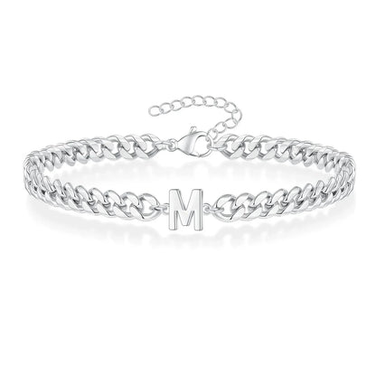 Skanto | Couple's Letter Initial Cuban Bracelet