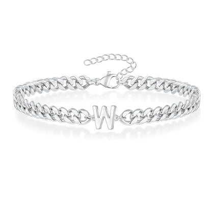 Skanto | Couple's Letter Initial Cuban Bracelet