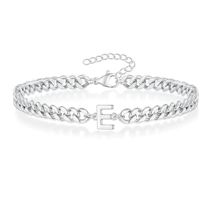 Skanto | Couple's Letter Initial Cuban Bracelet