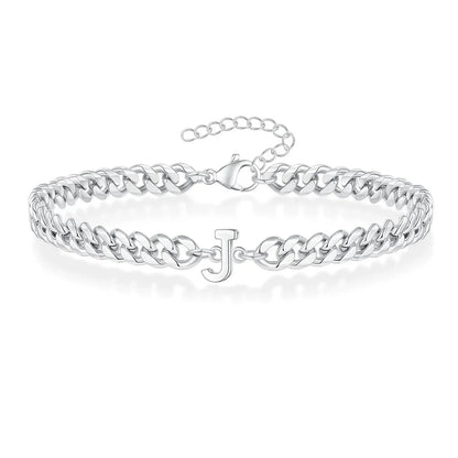 Skanto | Couple's Letter Initial Cuban Bracelet
