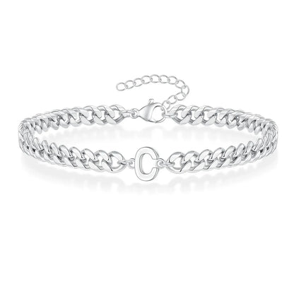 BowLift | Couples Letter Initial Cuban Bracelet