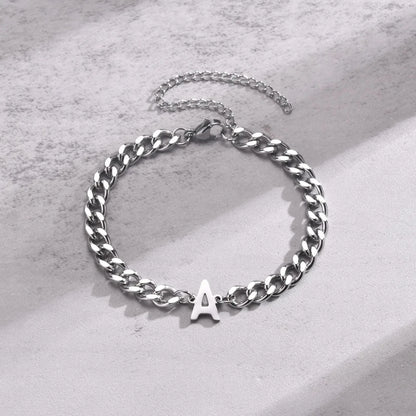 BowLift | Couples Letter Initial Cuban Bracelet