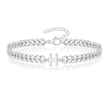 BowLift | Couples Letter Initial Cuban Bracelet