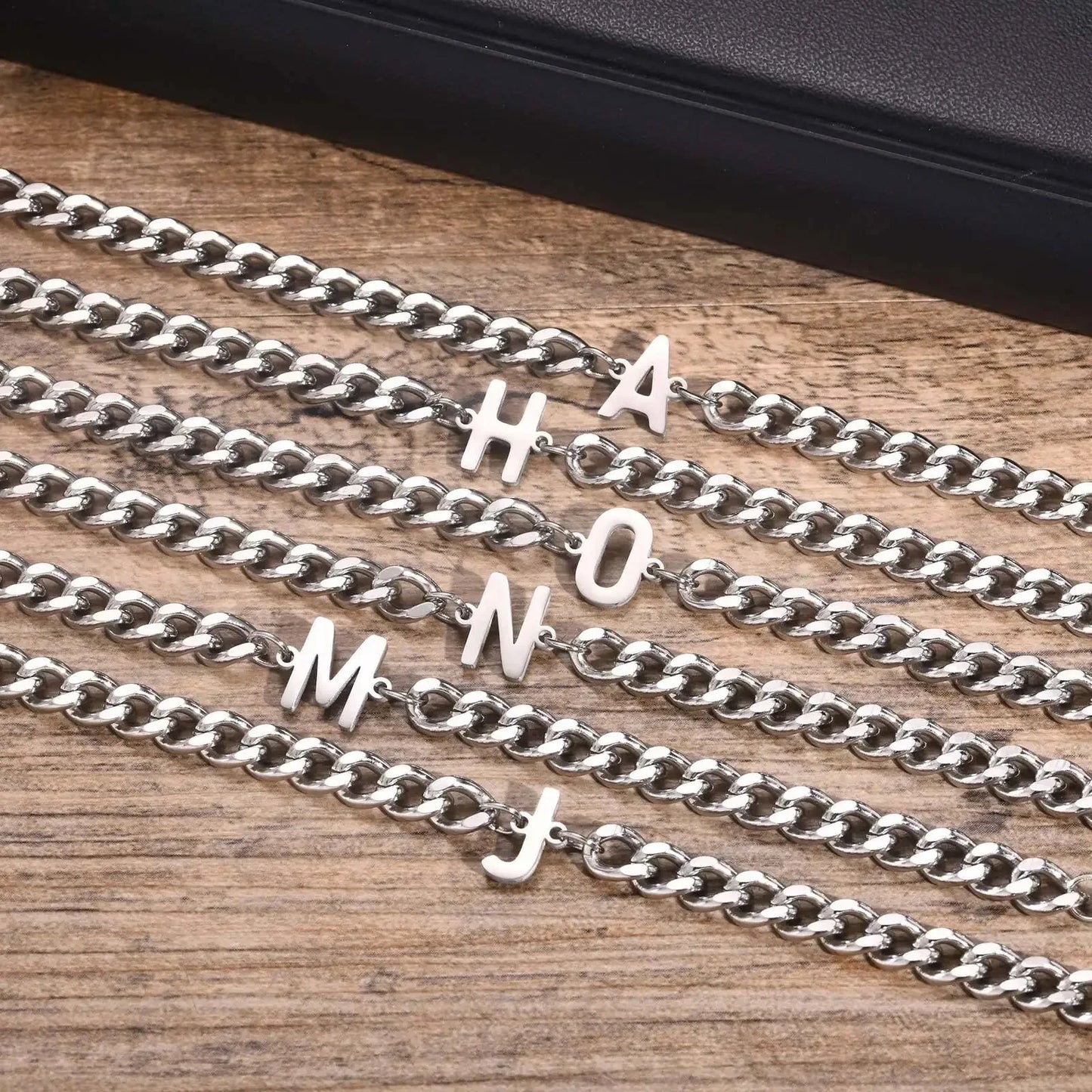 BowLift | Couples Letter Initial Cuban Bracelet
