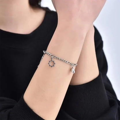 BowLift | Couples Magnetic Heart Sun & Moon Bracelet Set