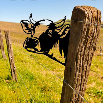 Outdoor Garden Farm Peeking Goat Metal Artwork Indoor Decor | Karnz