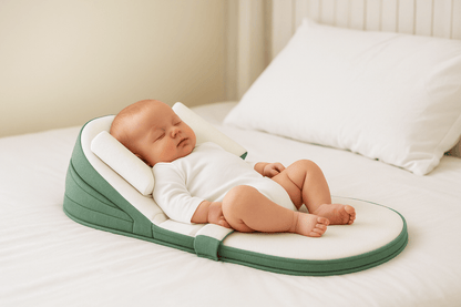 Cozy Cradle Pillow – Side Sleeper Support with Anti-Reflux Ramp for Newborns