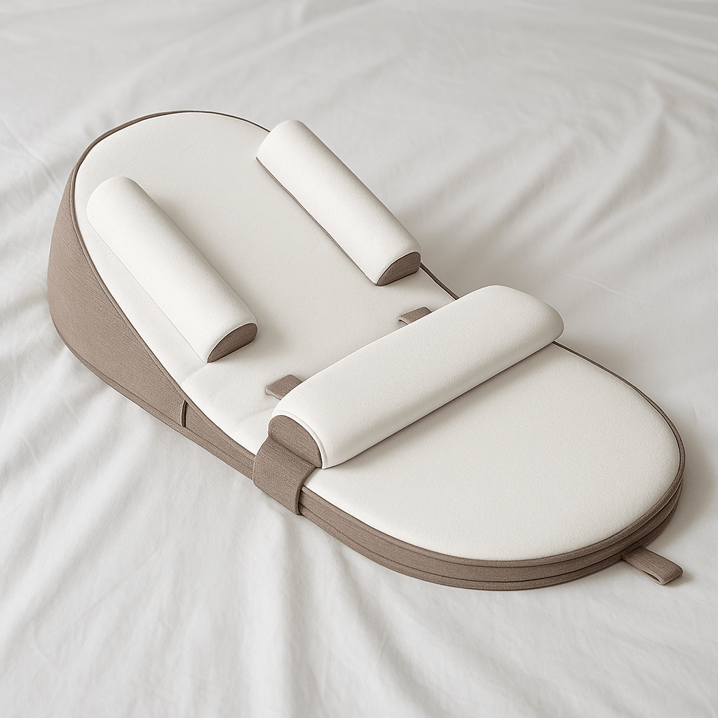 Cozy Cradle Pillow – Side Sleeper Support with Anti-Reflux Ramp for Newborns