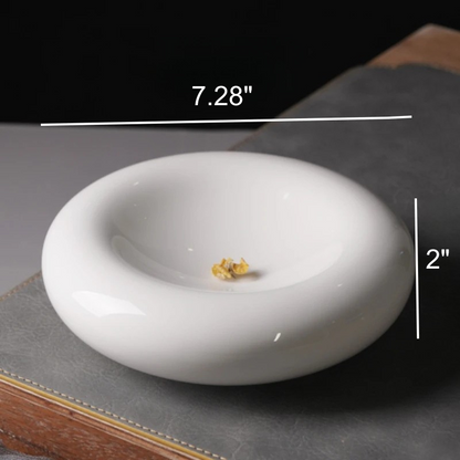 Creative Circular White Ceramic Plate with Double Layer Insulation | Bowlift
