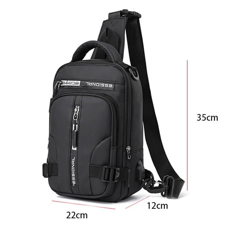 Skanto | Waterproof Oxford Crossbody Bag, Anti-theft Sling Bag, USB Charging & Multi-Pocket Design