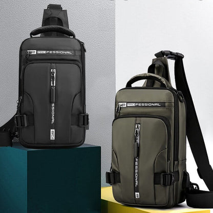 Skanto | Waterproof Oxford Crossbody Bag, Anti-theft Sling Bag, USB Charging & Multi-Pocket Design