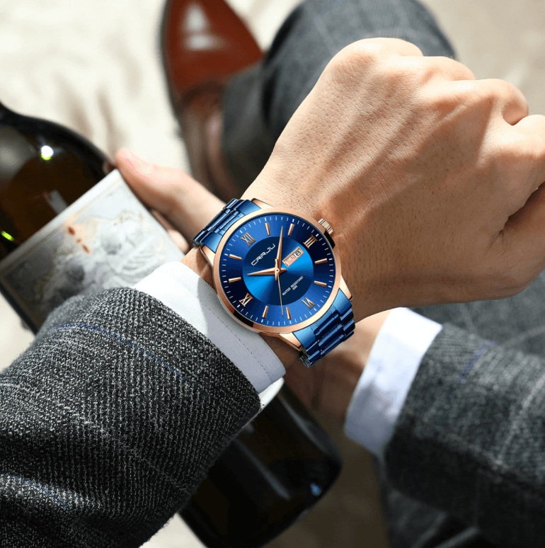 BowLift | Men’s Stainless Steel Waterproof Sport Quartz Watch