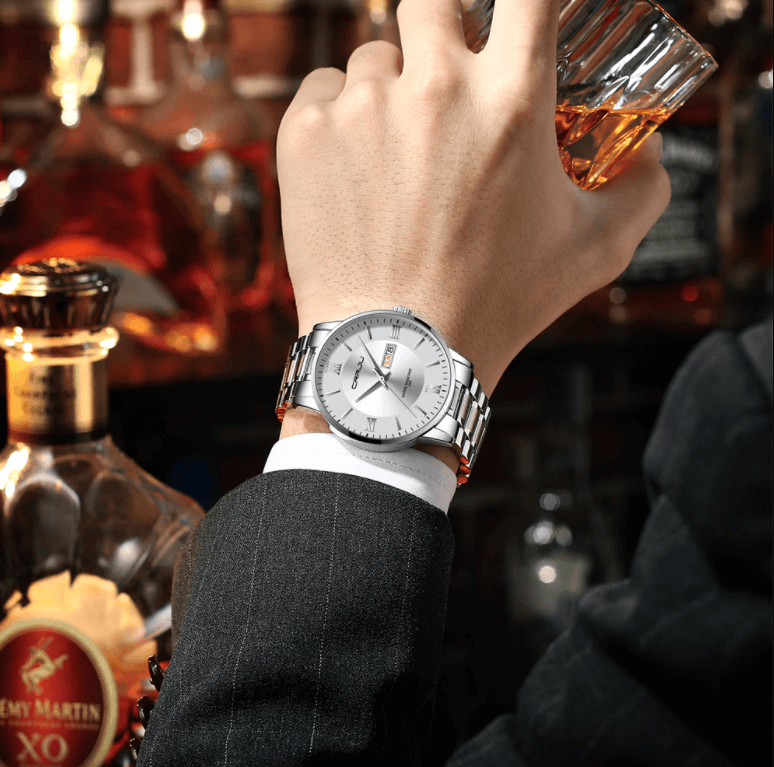 BowLift | Men’s Stainless Steel Waterproof Sport Quartz Watch