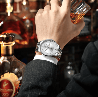 BowLift | Men’s Stainless Steel Waterproof Sport Quartz Watch