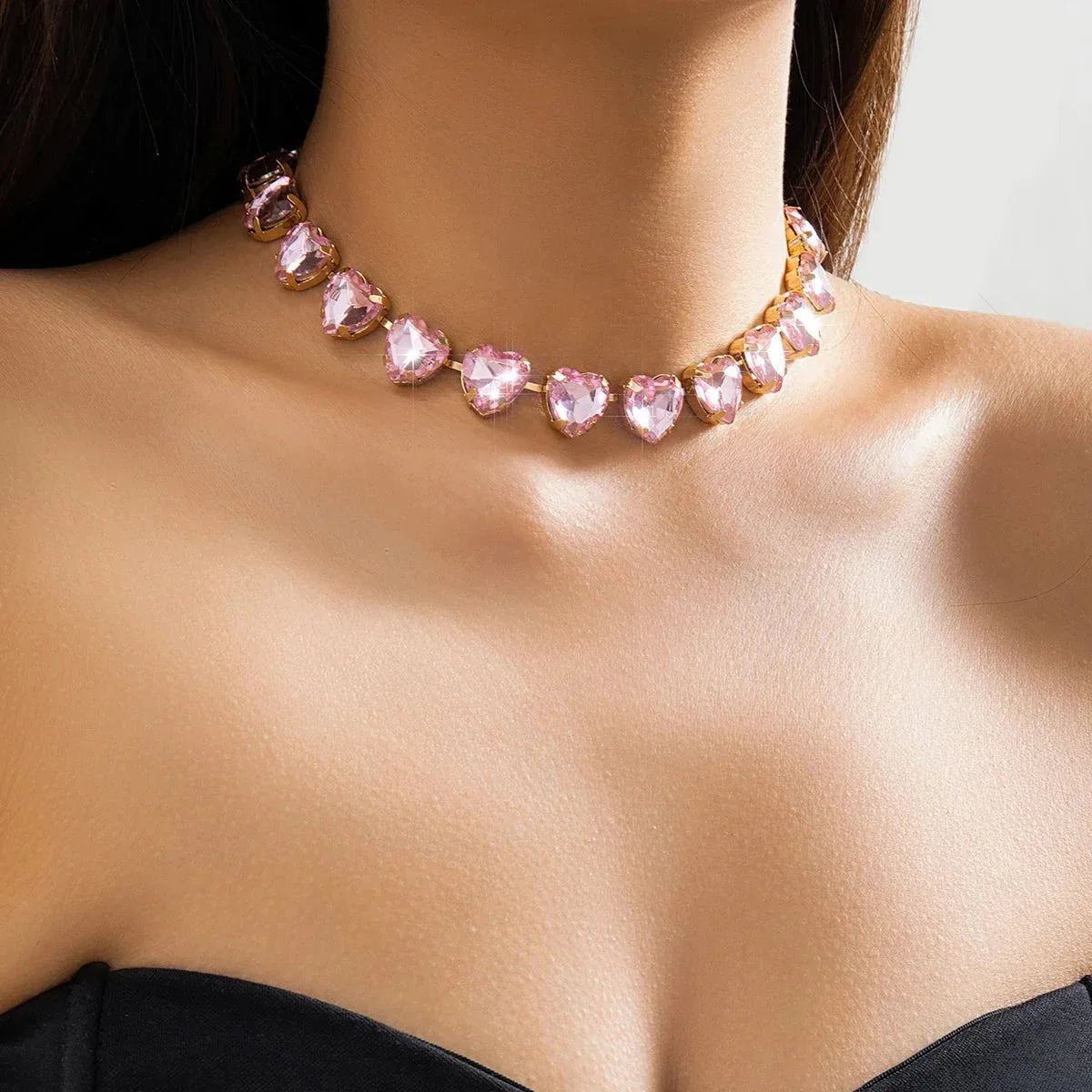 BowLift | Crystal Heart Choker Necklace