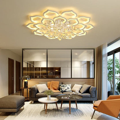 Brehn | Crystal Lotus Ceiling Lamp - LumiLotus