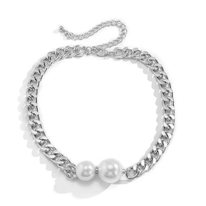 Skanto | Cuban Link Chain Pearl Ends Necklace