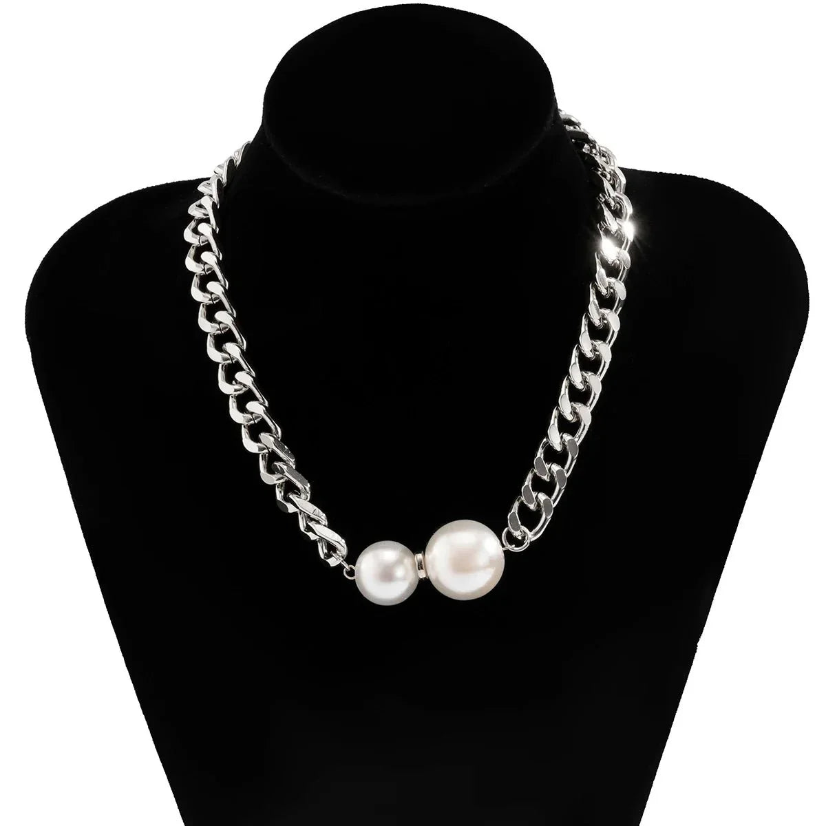 Skanto | Cuban Link Chain Pearl Ends Necklace