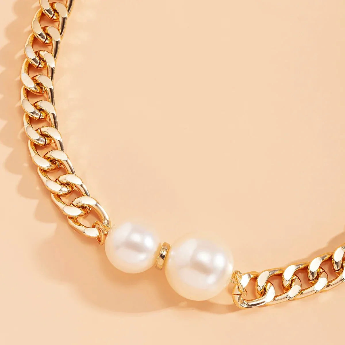Skanto | Cuban Link Chain Pearl Ends Necklace