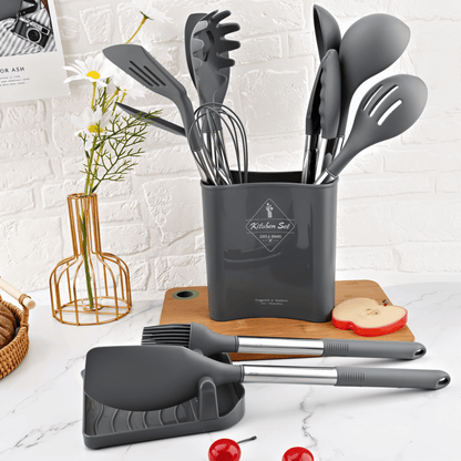 Skanto | MEALMAKER SET – 12-Piece Silicone Kitchen Utensil Collection for Non-Stick Cooking