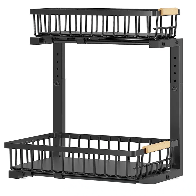 Skanto | Curcura – Heavy-Duty Adjustable Steel Cart for Under the Sink for Kitchen and Bathroom