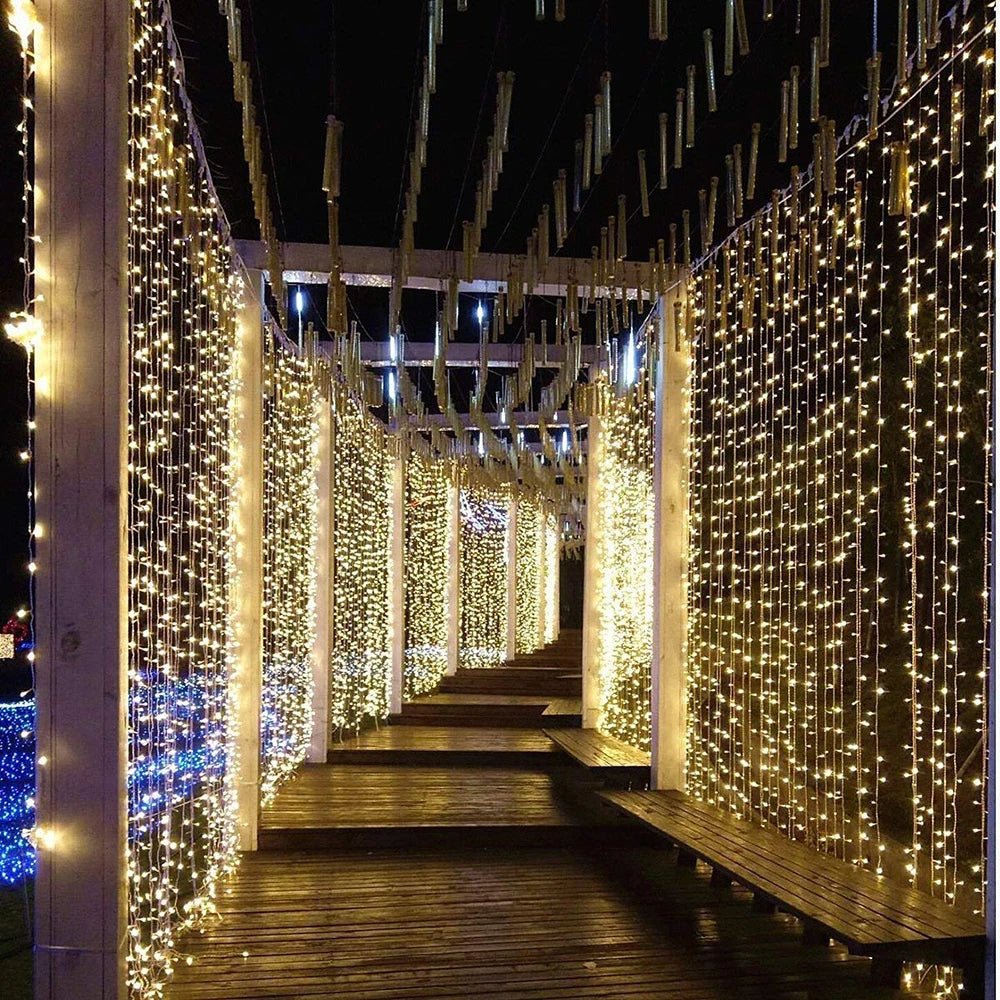 Skanto | Curtain Christmas Lights 8 Modes Control - Remote Control Decorative Hanging Lights