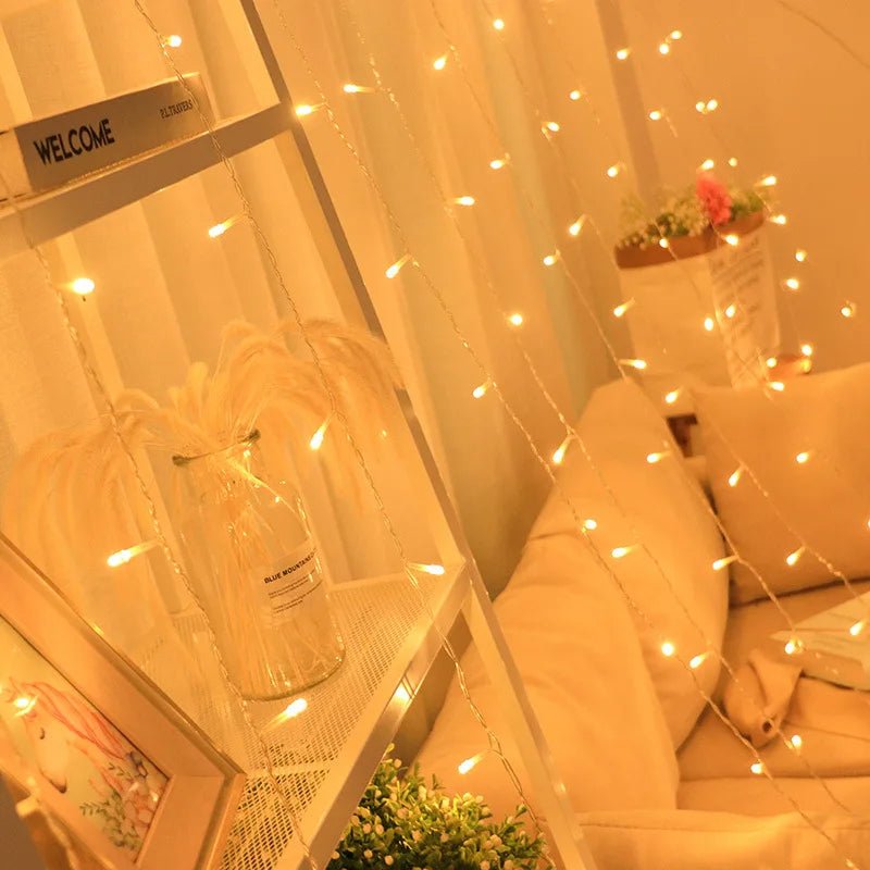 Skanto | Curtain Christmas Lights 8 Modes Control - Remote Control Decorative Hanging Lights