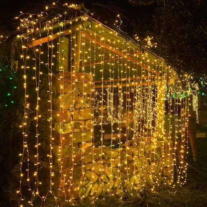 Skanto | Curtain Christmas Lights 8 Modes Control - Remote Control Decorative Hanging Lights