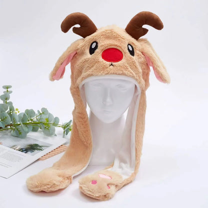 Skanto | BunnyBounce Plush Hat with Moving Ears for Kids and Adults