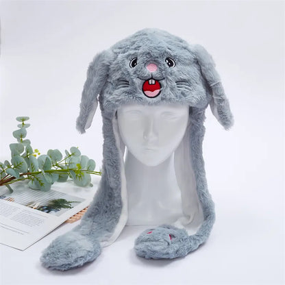 Skanto | BunnyBounce Plush Hat with Moving Ears for Kids and Adults