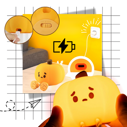 Cute, Sad Pumpkin Night Light