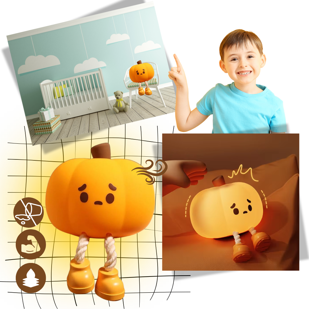 Cute, Sad Pumpkin Night Light