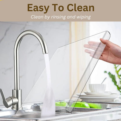 Skanto | Clear Cutting Board with Edge | Transparent Acrylic Kitchen Countertop Protector