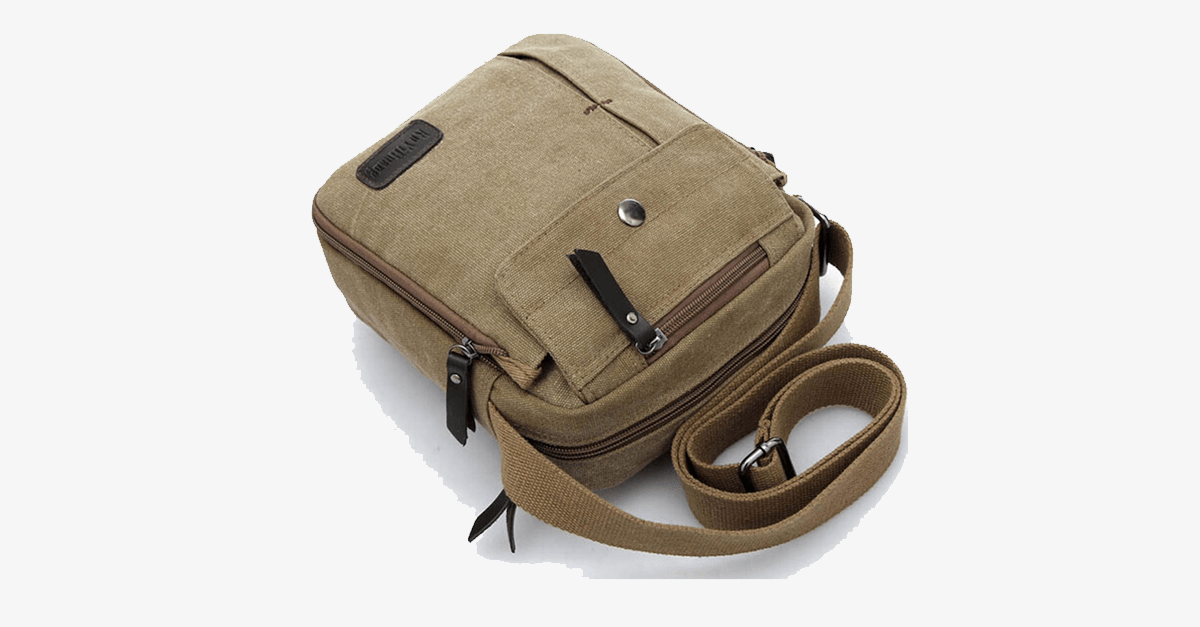 Stylish men's canvas shoulder bag