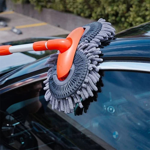 Retractable double-layered car wash brush