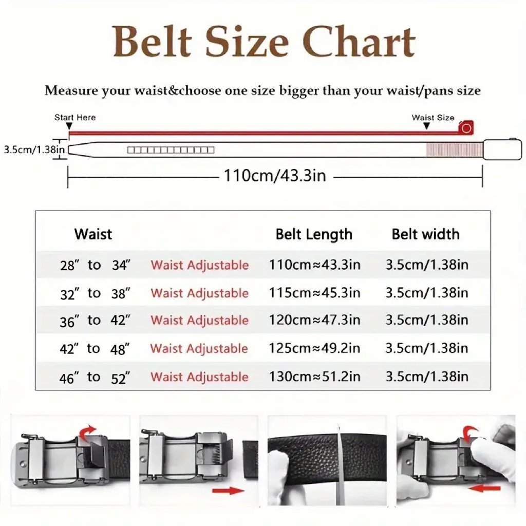 BowLift | Eptchn Leather Ratchet Belt With Adjustable Buckle CrackSlick