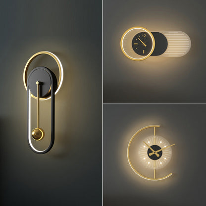 Skanto | Nordic Minimalist Silent Clock Wall Lamp