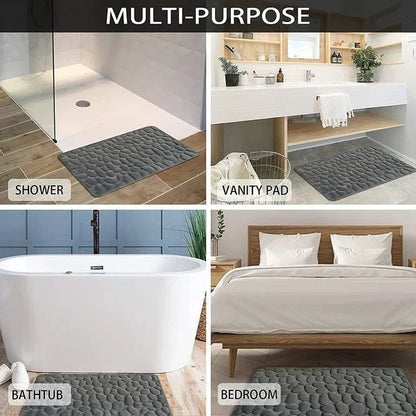 Skanto | Coated Bath Mat with Stone Texture