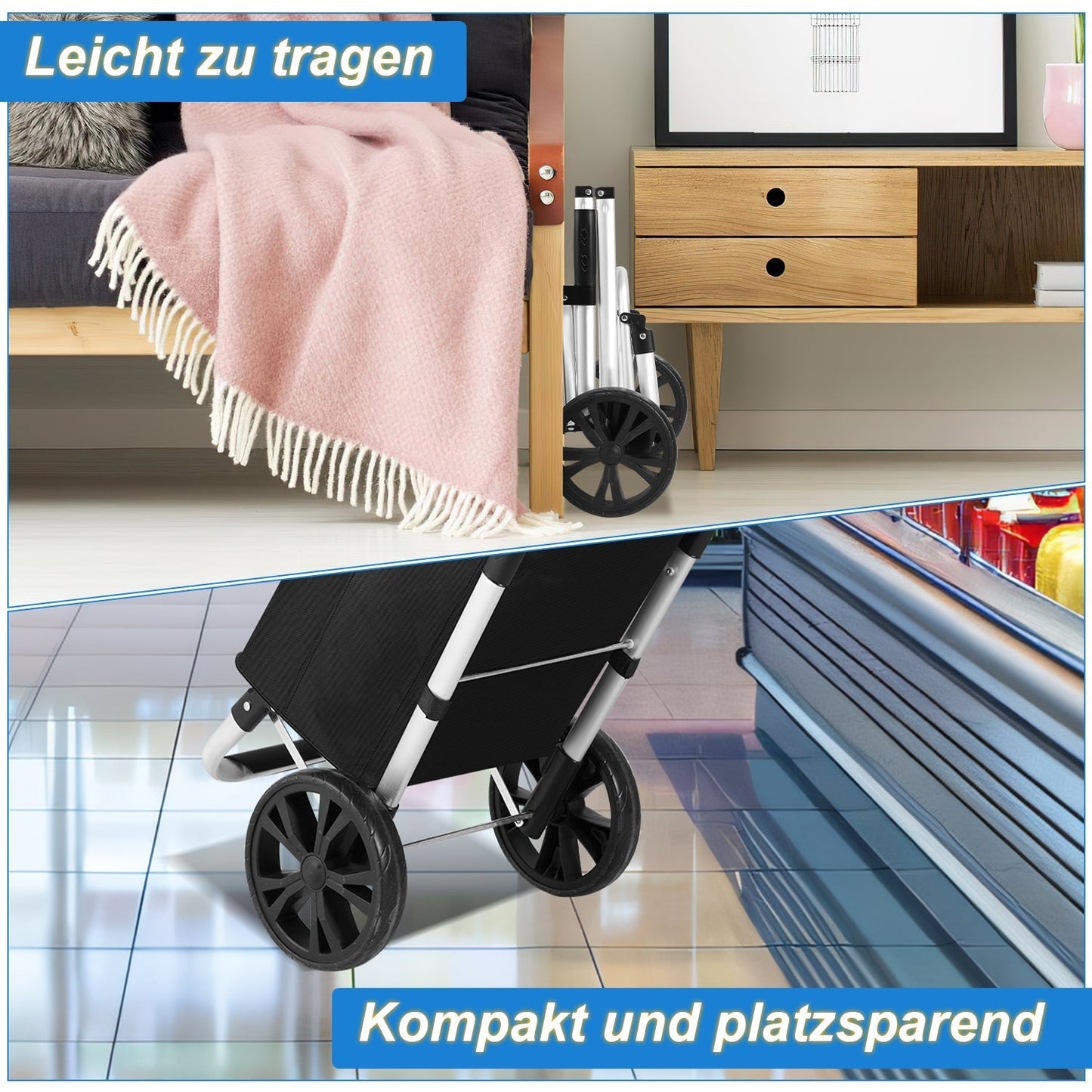 Shopping trolley shopping roller foldable 40L | Kalsten