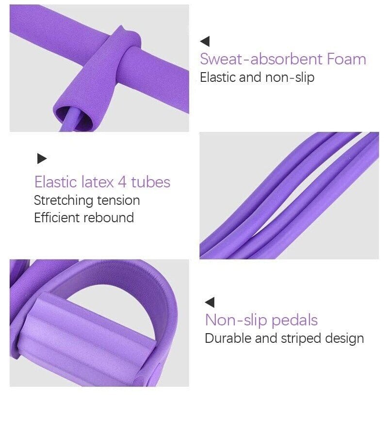 BowLift | 21 Fitness Resistance Bands-4 Tube Pedal Ankle Puller