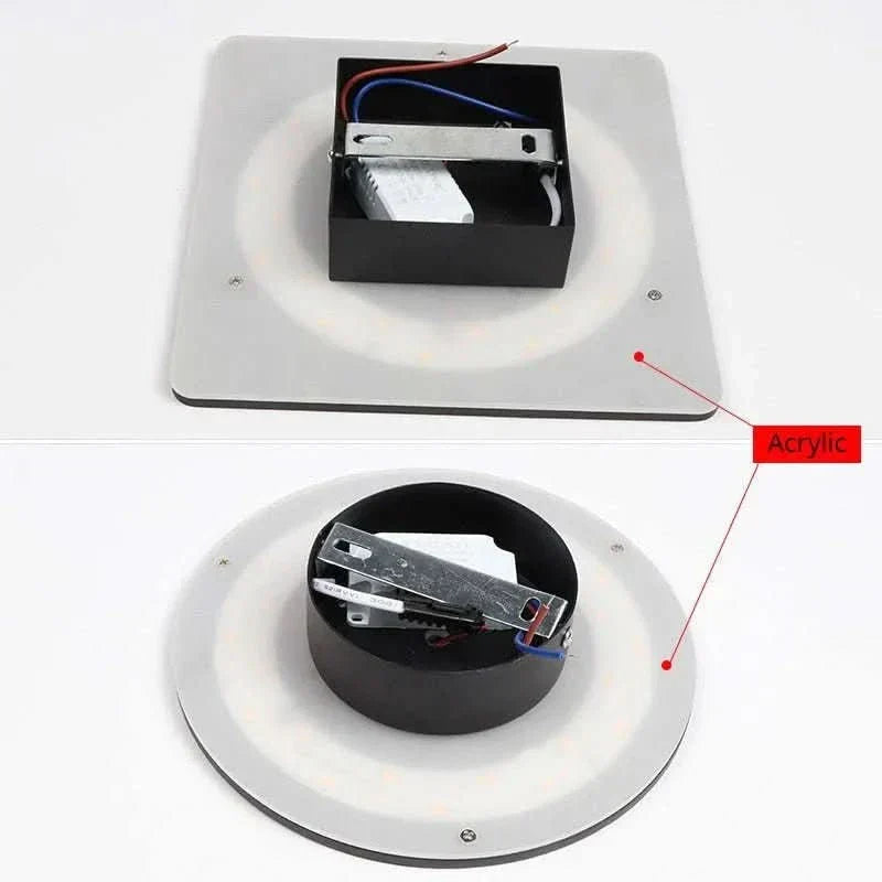 BowLift | Minimalist LED wall light in round or square, IP65