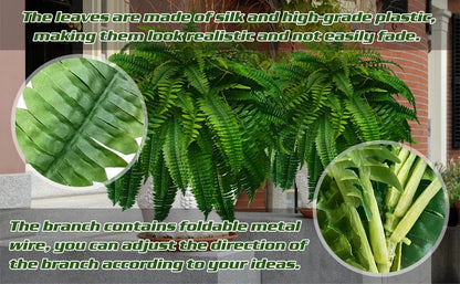 Skanto | UV-Resistant Lifelike Artificial Boston Fern – Perfect for Outdoor Decor