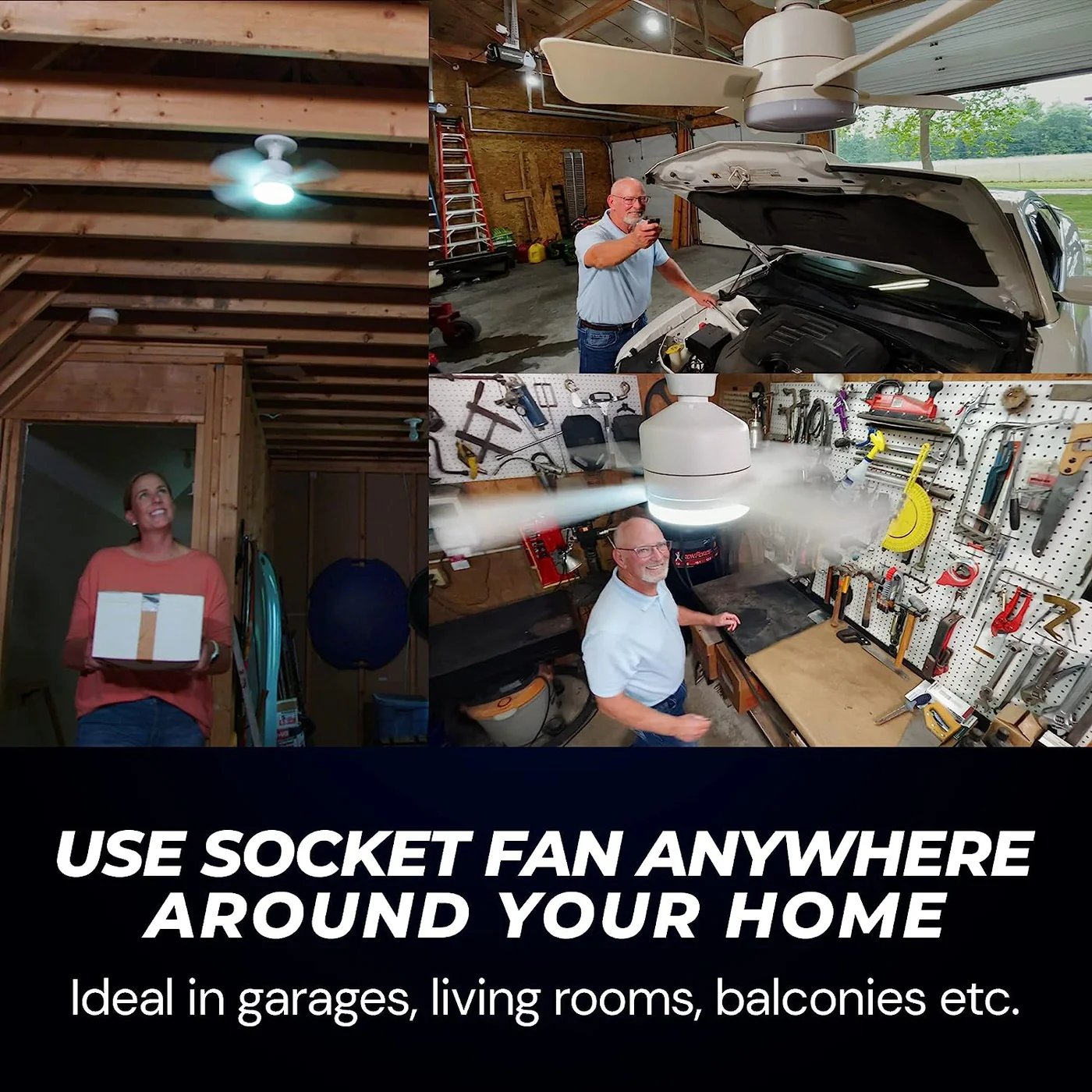 BowLift | 2-IN-1 PORTABLE CEILING FAN & LIGHT with Remote Control