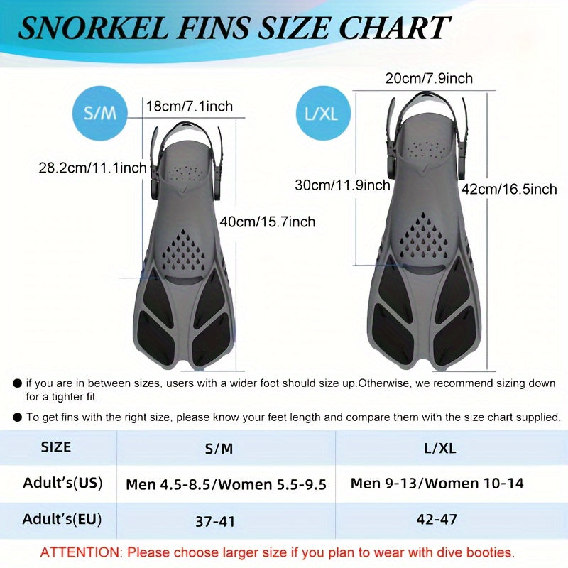 BowLift | Snorkel fins SeaVana Glide | Adjustable & Short | Open Heel | For Travel & Leisure | Unisex