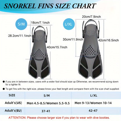 BowLift | Snorkel fins SeaVana Glide | Adjustable & Short | Open Heel | For Travel & Leisure | Unisex