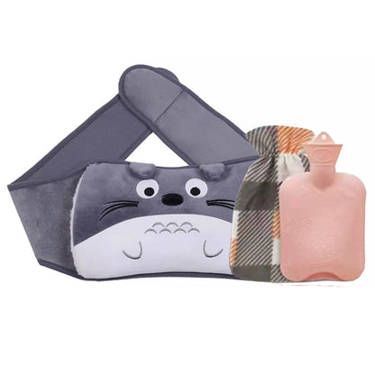 Refillable plush hot water bottle belt