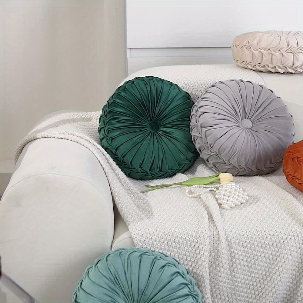 Round Velvet Cushion – Soft Decorative Cushion for Living Room, Bedroom and Office, Perfect as a Floor Cushion or Sofa Decoration | Brehn