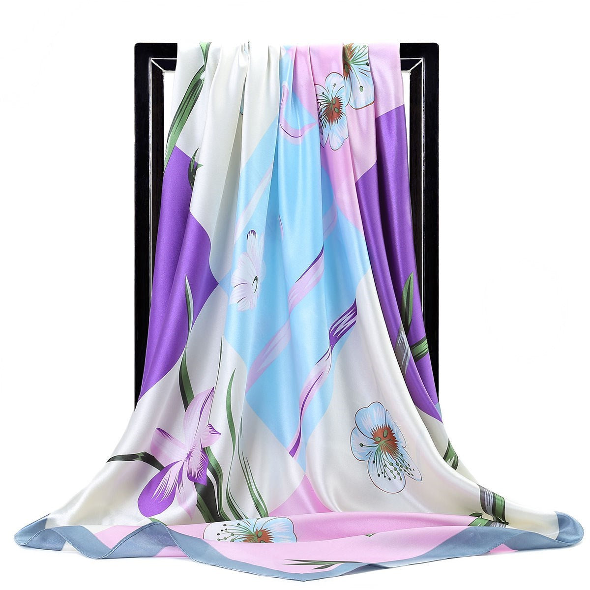 Skanto Skanto | Large Square Scarf Simulated Silk Scarf Versatile Scarf Scarf