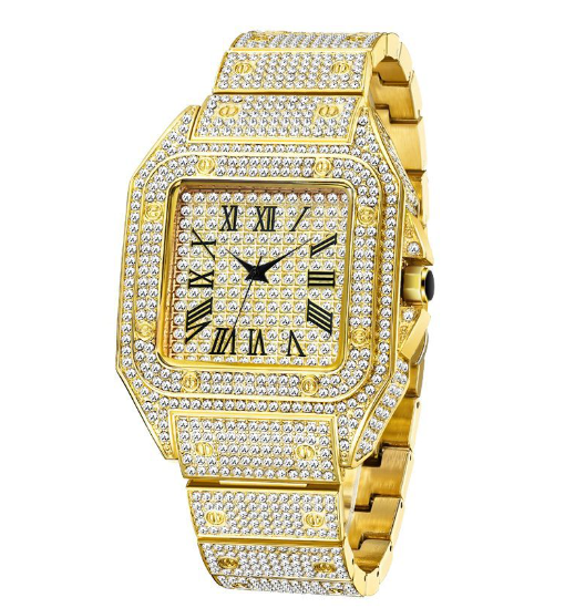 Skanto | MISSFOX Ice Out Square Watch for Men