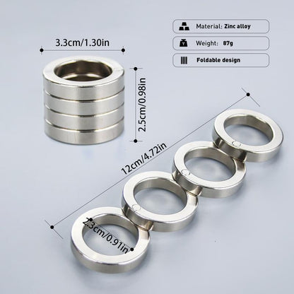 Brehn | Foldable Four-Ring Stainless Fidget Toy